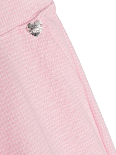 Monnalisa Houndstooth-pattern Flared Trousers In Pink