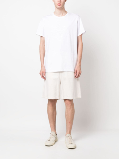 Shop Billionaire Embroidered-motif Short-sleeve T-shirt In White