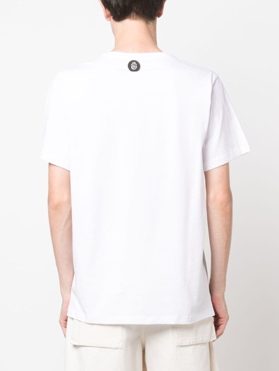 Shop Billionaire Embroidered-motif Short-sleeve T-shirt In White