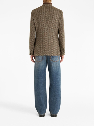 Etro Slim-cut Single-breasted Blazer In Brown