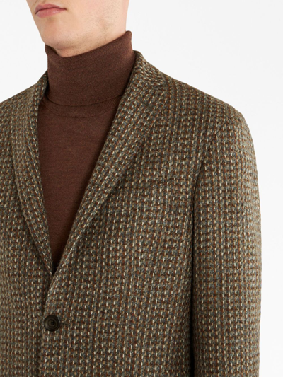 Shop Etro Slim-cut Single-breasted Blazer In Brown