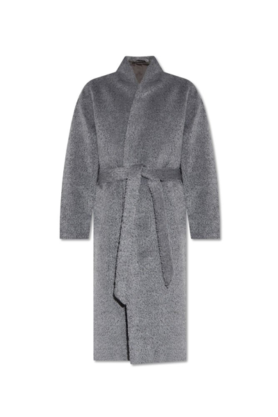Shop Isabel Marant Caliste Oversized Coat In Grey