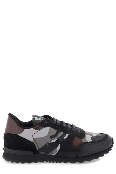 Shop Valentino Garavani Camouflage Rockrunner Sneakers In Multi