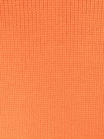 Shop Fursac Ribbed-knit Wool Scarf In Orange