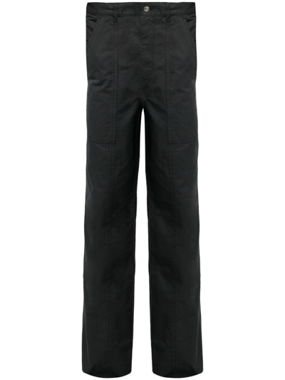 Shop Isabel Marant Leonel Straight-leg Cotton Trousers In Black