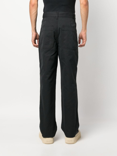 Shop Isabel Marant Leonel Straight-leg Cotton Trousers In Black