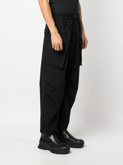 Shop Y-3 Straight-leg Ripstop Trousers In Black