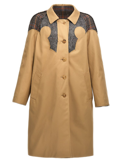 Shop Maison Margiela Single Breasted Reversible Trench Coat In Multi