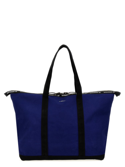 Shop Apc A.p.c. X Jw Anderson Logo Printed Large Tote Bag In Blue