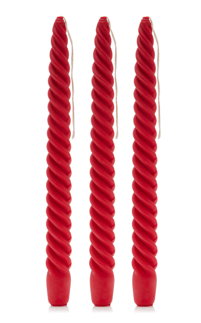 Shop Éluwa Studio Molua Tapered Candles In Red