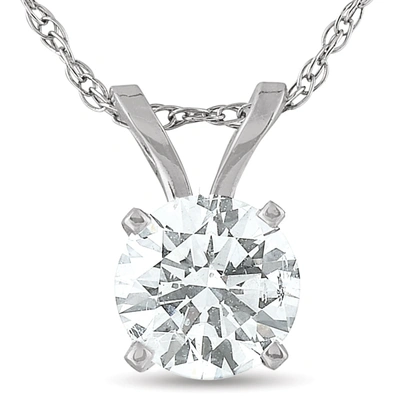 Pompeii3 1/2 Carat Solitaire Lab Grown Diamond Pendant 14k White Gold In Multi
