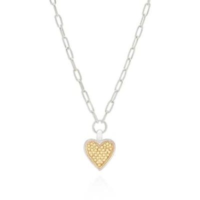 Shop Anna Beck Medium Gold And Silver Heart Necklace