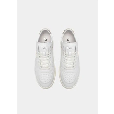 White And Platinum Court 2.0 Mid Pop Trainer Sneakers