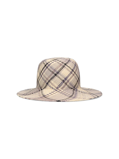 Shop Thom Browne Checked Flat Brim Hat In Multi