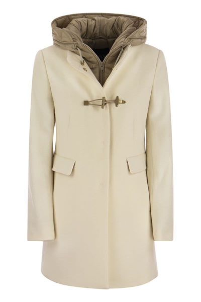 Shop Fay Toggle - Hooded Coat In Milk