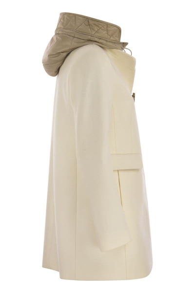 Shop Fay Toggle - Hooded Coat In Milk