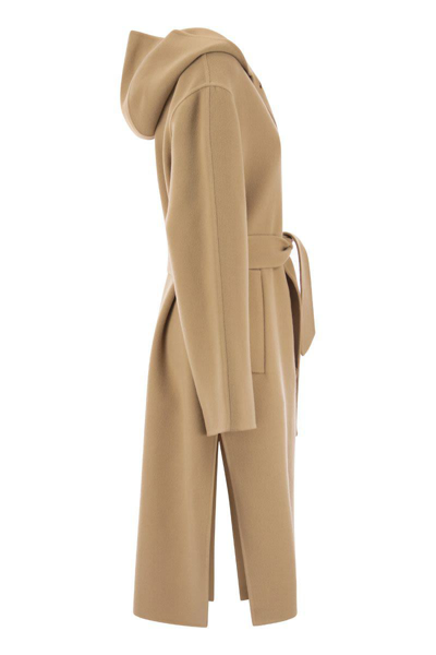 Shop Marni Duon - Hooded Coat In Camel