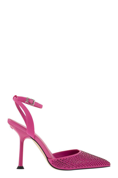 Shop Michael Kors Imani Pump Pumps In Fabric With Crystals In Fuchsia