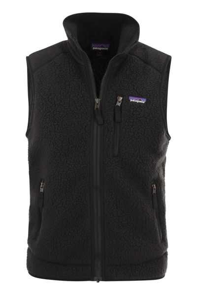 Shop Patagonia Men's Retro Pile Fleece Vest In Black