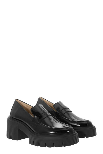 Shop Stuart Weitzman Soho - High Loafers In Black