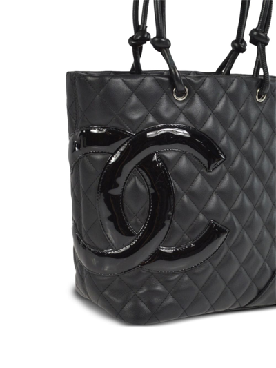 Pre-owned Chanel 2009 Cambon Ligne Tote Bag In Black
