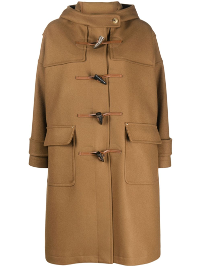 Shop Mackintosh Humbie Toggle-fastening Coat In Brown