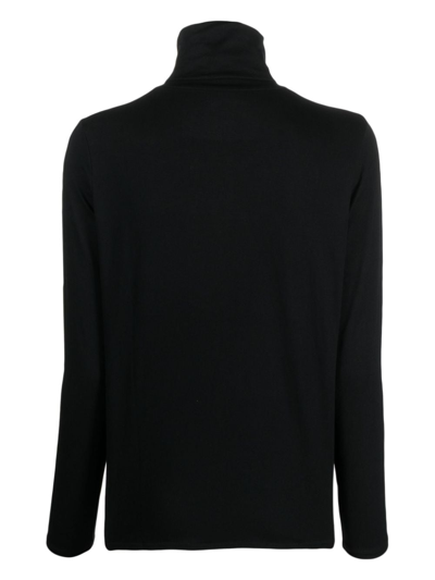 Shop Majestic Roll-neck Sweatshirt In Black