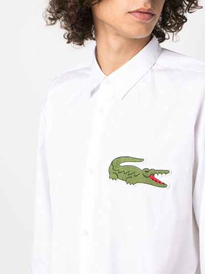Shop Comme Des Garçons Shirt Logo-patch Cotton Shirt In White