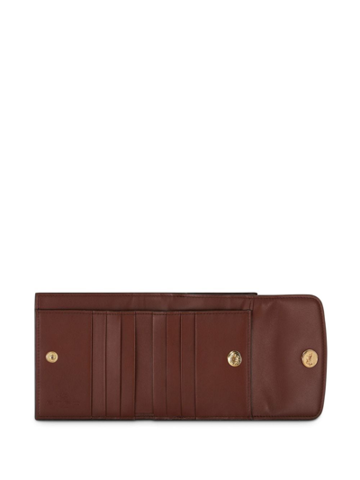 Etro Paisley-jacquard Leather Wallet In Brown