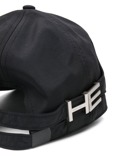 Shop Heliot Emil Logo-plaque Adjustable Cap In Black