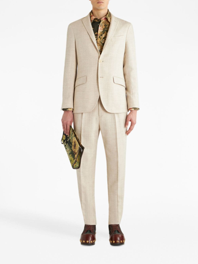 Etro Jacket With Ton-sur-ton Striped Pattern In Neutrals