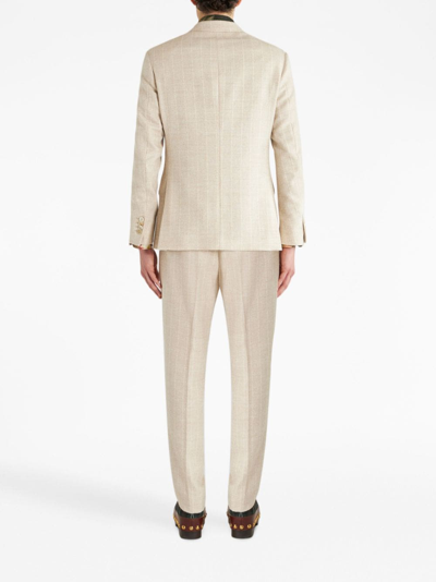 Etro Jacket With Ton-sur-ton Striped Pattern In Neutrals