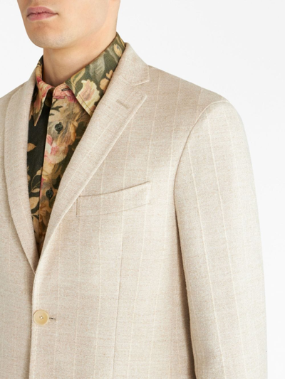 Etro Jacket With Ton-sur-ton Striped Pattern In Neutrals