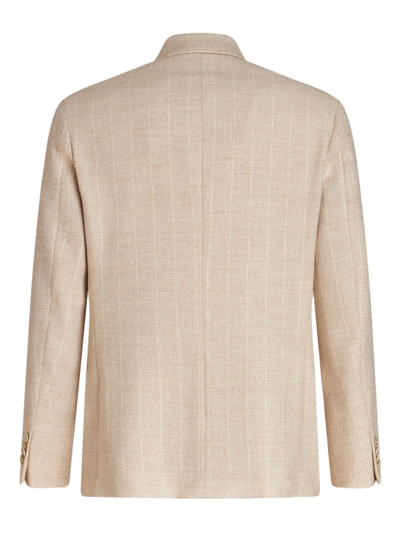 Etro Jacket With Ton-sur-ton Striped Pattern In Neutrals