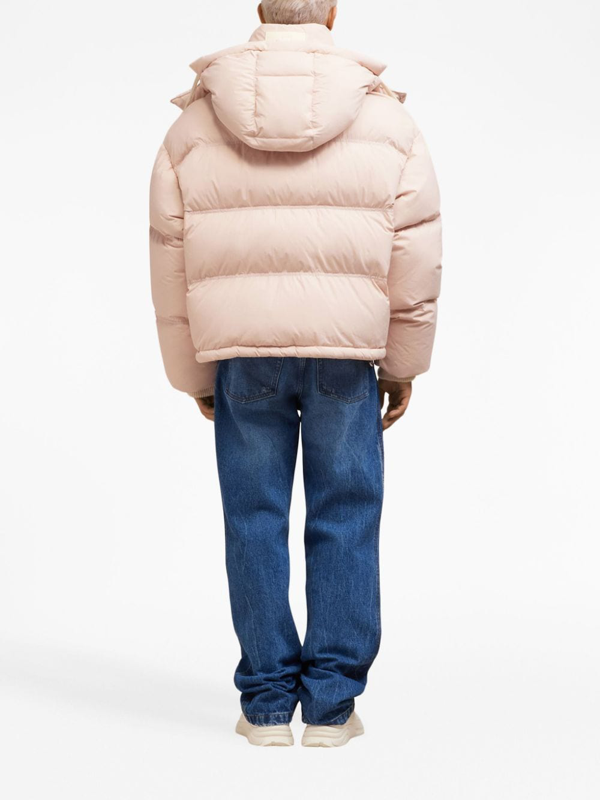 AMI Paris logo-patch padded jacket - Neutrals