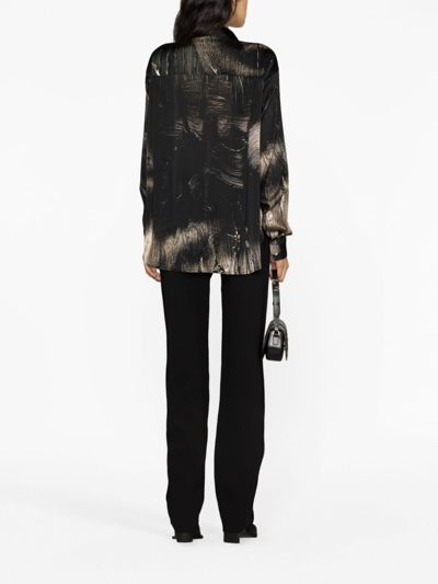 Shop Louisa Ballou Abstract-pattern Print Long-sleeve Shirt In Black