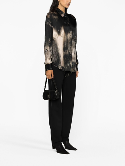 Shop Louisa Ballou Abstract-pattern Print Long-sleeve Shirt In Black