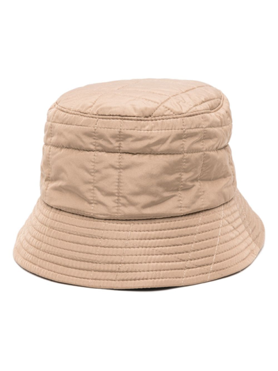 Shop Fabiana Filippi Quilted Bucket Hat In Brown