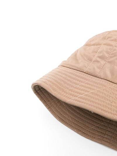 Shop Fabiana Filippi Quilted Bucket Hat In Brown