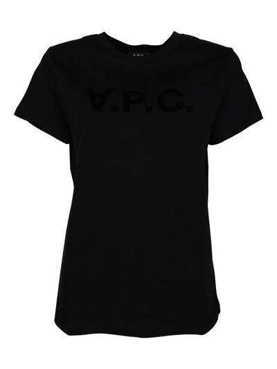 Shop Apc A.p.c. T-shirt Logo Clothing In Black