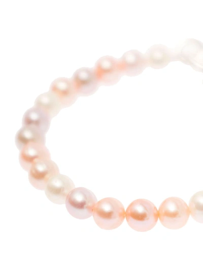 Hatton Labs Silver Bracelet With Mixed Pink Freshwater Pearls Woman In Pink