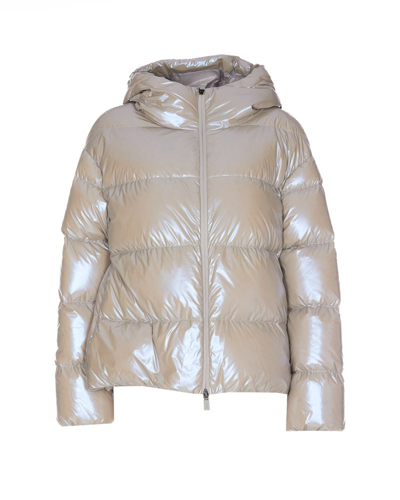 Shop Herno Padded Zipped Jacket In White
