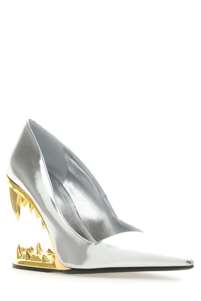 Shop Gcds Pointed Toe Slip In Silver