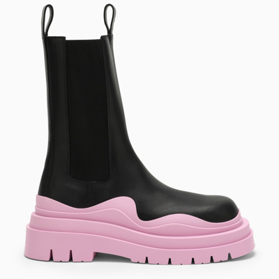 Shop Bottega Veneta | Black/pink Gloss The Tire Boots
