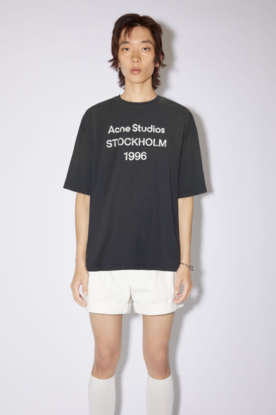 Shop Acne Studios Acne Studio Logo T-shirt In Faded Black