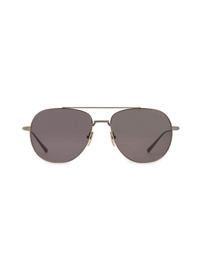 Shop Dita Eyewear Men's Artoa 79 56mm Aviator Sunglasses In Antique Silver