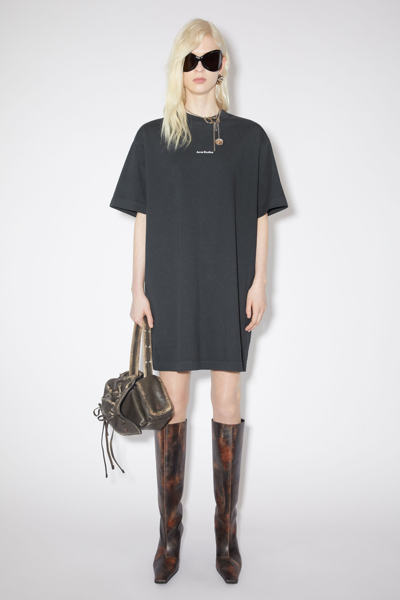 Shop Acne Studios Women Logo T-shirt Dress In Black