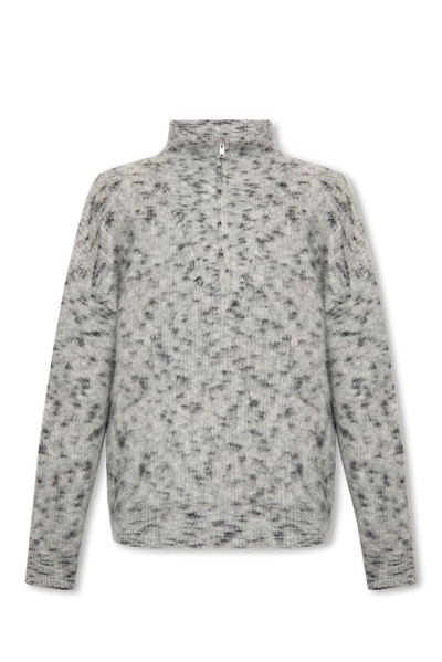 Shop Isabel Marant Ellis High Neck Sweater In Grey