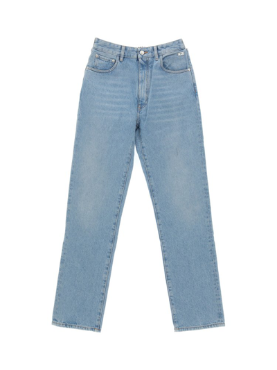 Shop Gcds Chocker Embellished High Waist Jeans In Blue