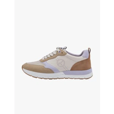 Shop Tamaris Lilac And Beige Trainers In Neturals